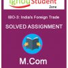 IGNOU IBO 3 Solved Assignment (M.Com 1st year)
