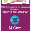 IGNOU MCO 5 Solved Assignment (M.Com 2nd Year)