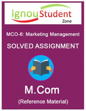 IGNOU MCO 6 Solved Assignment (M.Com 2nd Year)