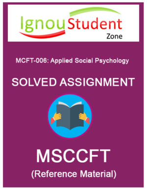 IGNOU MCFT 6 solved assignment (MSCCFT)