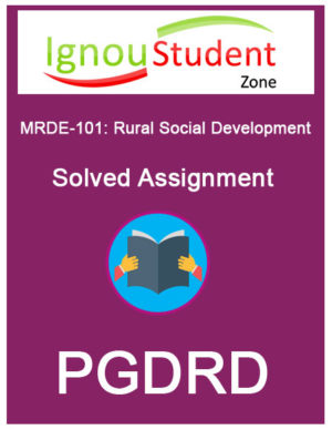 IGNOU MRDE 101 Solved Assignment