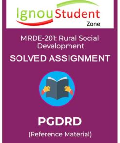 IGNOU MRDE 201 Solved Assignment