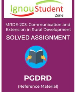 IGNOU MRDE 203 Solved Assignment