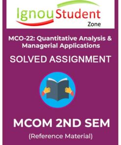 IGNOU MCO 22 Solved Assignment