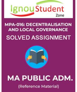 IGNOU MPA 16 Solved Assignment