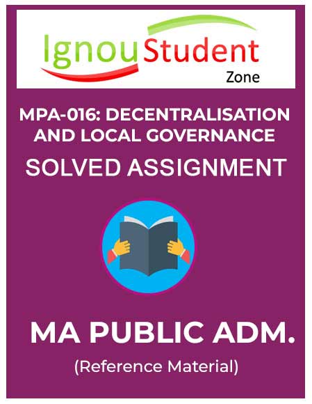 IGNOU MPA 16 Solved Assignment