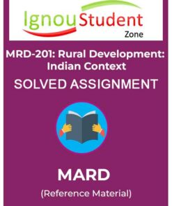 IGNOU MRD 201 Solved Assignment (MARD)