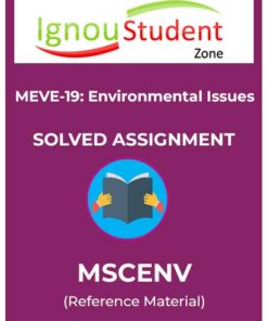 MEVE 19 IGNOU Solved Assignment (M.Sc. Environment Science)