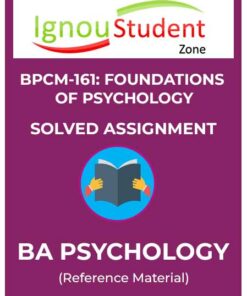 IGNOU BPCM 161 Solved Assignment 2025