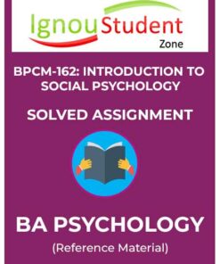 IGNOU BPCM 162 Solved Assignment