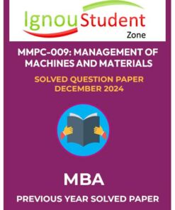 MMPC 009 Solved Question paper December 2024 (IGNOU MBA)