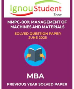 MMPC 009 Solved Question paper June 2025 (IGNOU MBA)