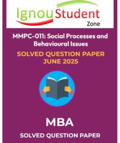 MMPC 011 Solved Question paper June 2025 (IGNOU MBA)