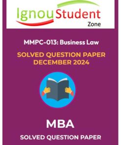 MMPC 011 Solved Question paper December 2024 (IGNOU MBA)