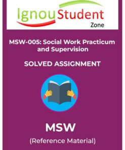 IGNOU MSW 005 Solved Assignment