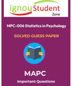 IGNOU MPC 006 Solved Guess Paper 2025 PDF – Research Methods in Psychology