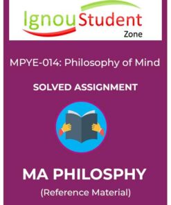 IGNOU MPYE 014 Solved Assignment