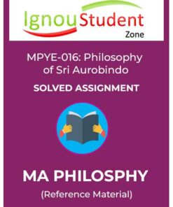 IGNOU MPYE 016 Solved Assignment