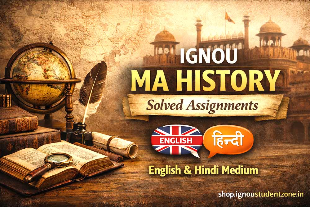 IGNOU MA History solved assignment in English and Hindi medium