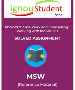 IGNOU MSW 7 Solved Assignment