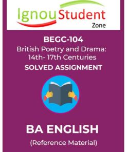 IGNOU BEGC 104 Solved Assignment