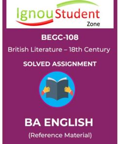 IGNOU BEGC 108 Solved Assignment