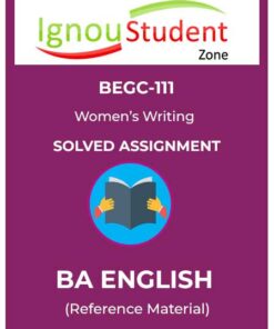 IGNOU BEGC 111 Solved Assignment