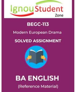 IGNOU BEGC 113 Solved Assignment