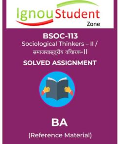 IGNOU BSOC 113 Solved Assignment