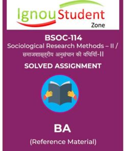 IGNOU BSOC 114 Solved Assignment