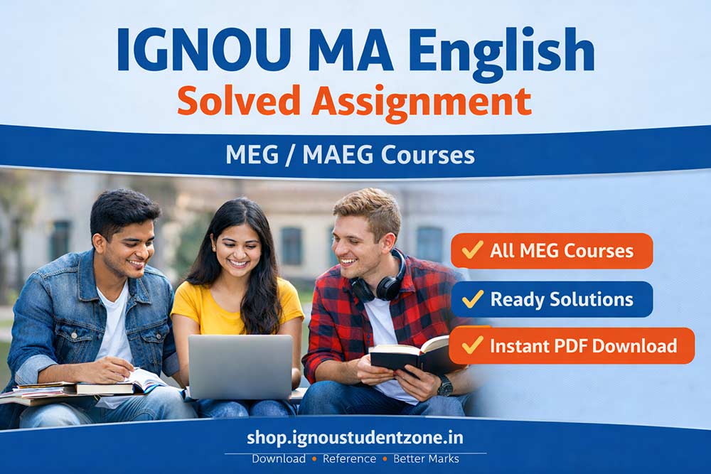 IGNOU MA English solved assignment MEG / MAEG courses download guide