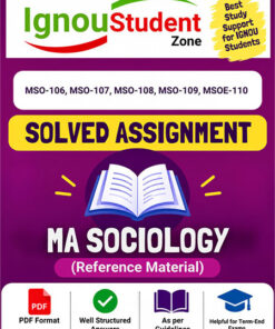 IGNOU MSO (106,107,108,109) & MSOE-110 Solved Assignment 2026-27