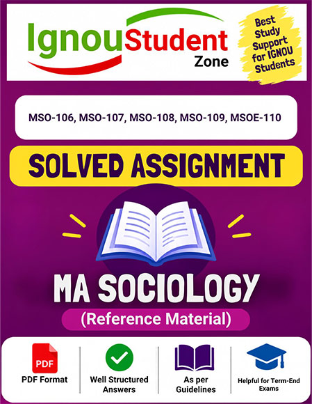 IGNOU MSO-106, MSO-107, MSO-108, MSO-109 and MSOE-110 Solved Assignment